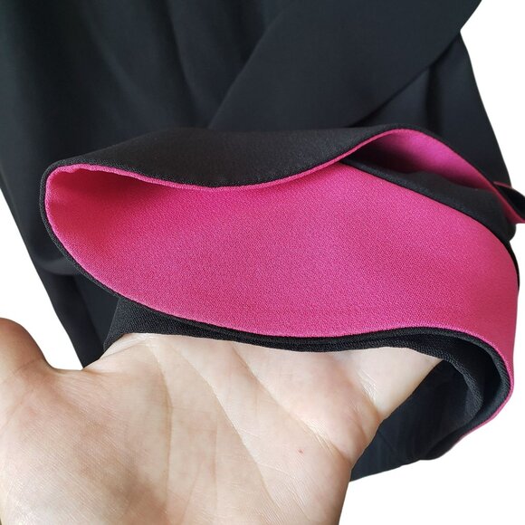 Alexander McQueen Black Pink Ruffle Two Tone Crepe Sheath Dress Punk Goth Glam - Picture 7 of 16